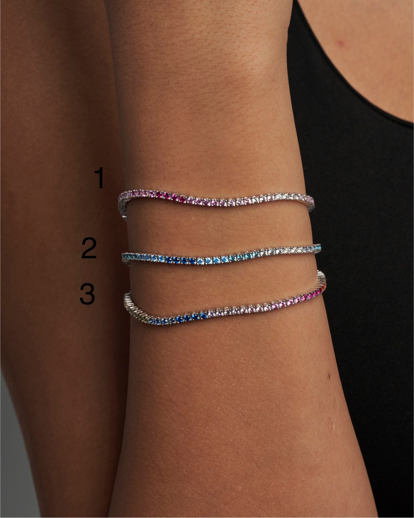 Rainbow tennis bracelet
