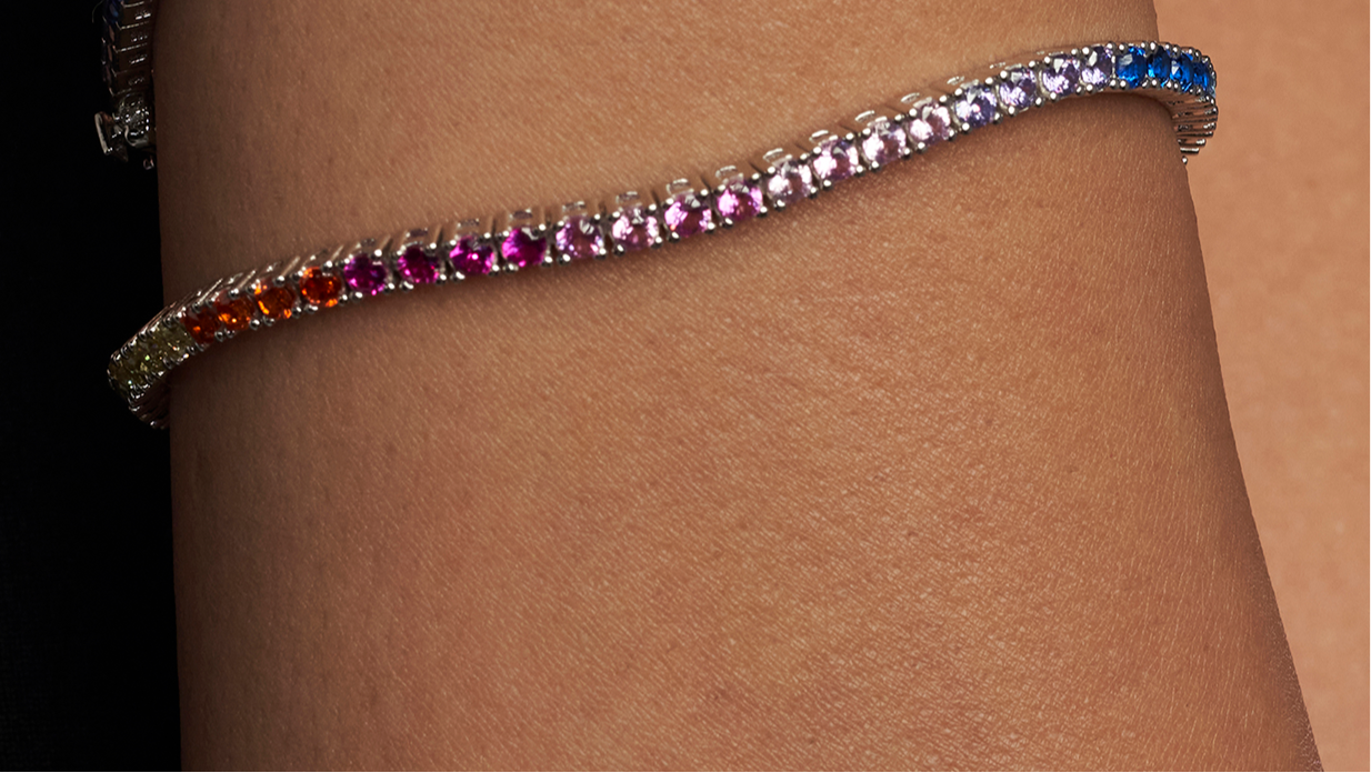 Rainbow tennis bracelet