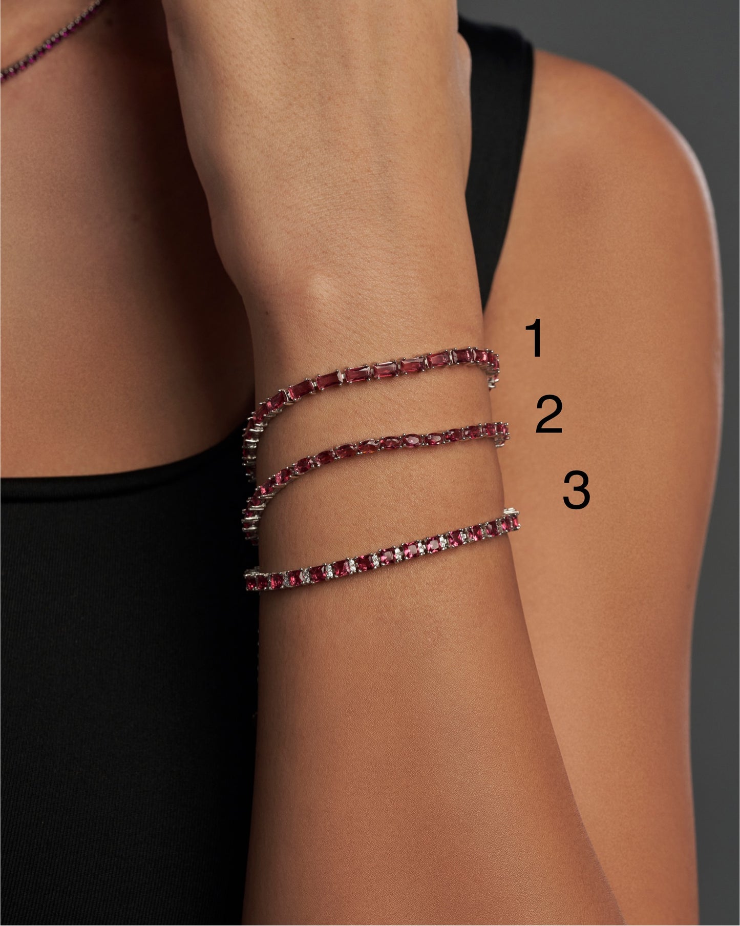 Fuchsia tennis bracelet