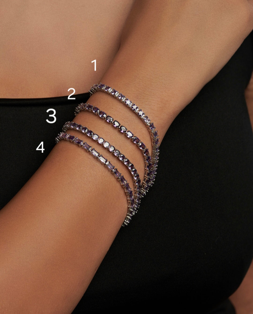 Tennis bracelet purple