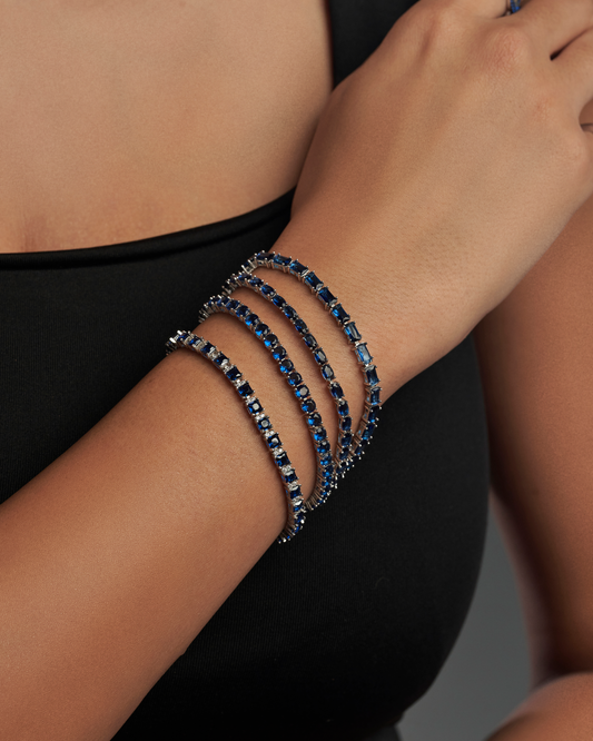 Blue tennis bracelet