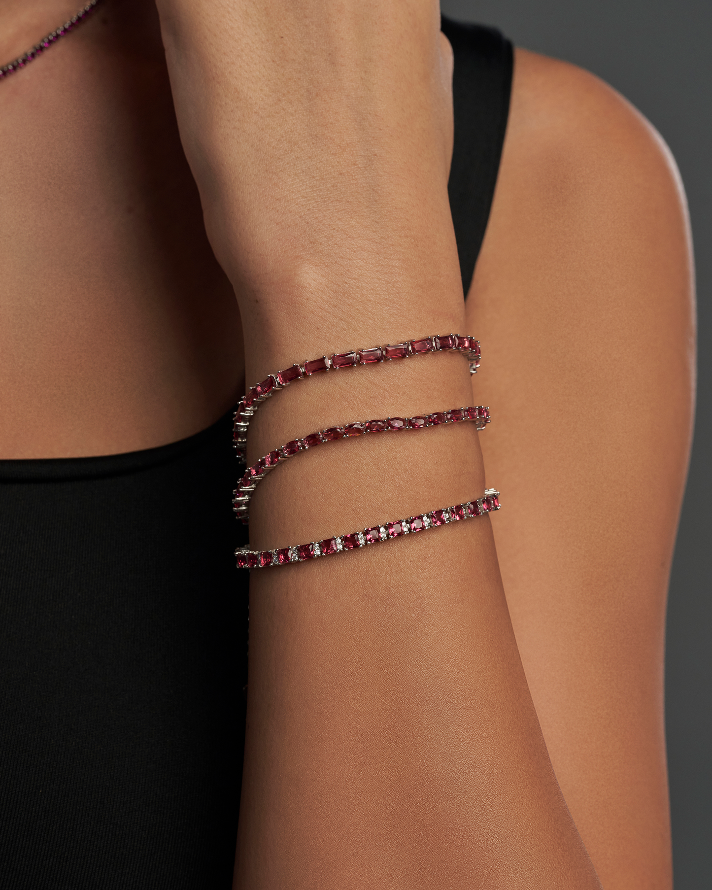 Fuchsia tennis bracelet