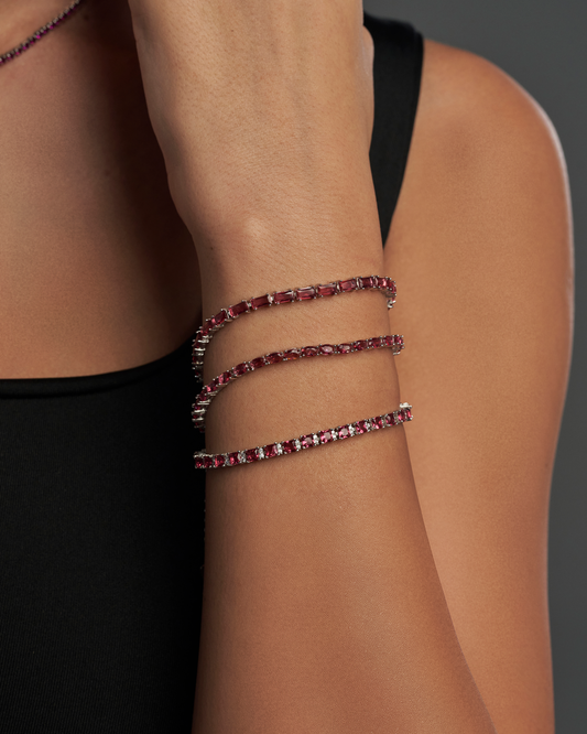 Fuchsia tennis bracelet