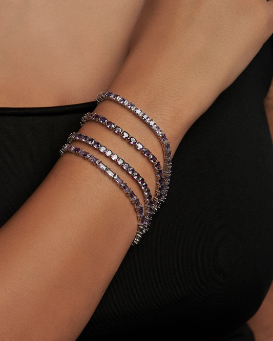 Tennis bracelet purple